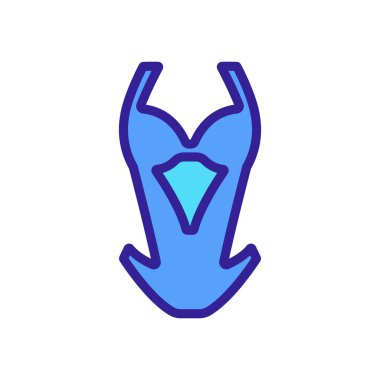 Yaka simgesi vektörlü askılı mayo. Yaka işaretli askılı mayo. renk sembolü çizimi