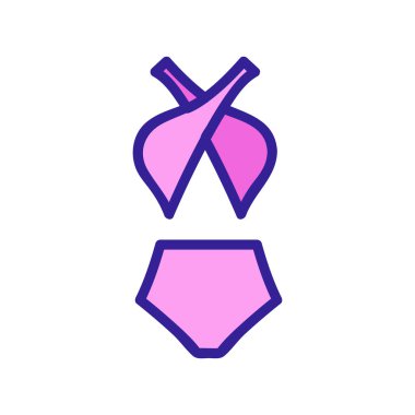 yüksek bel mayo ve çapraz korse ikonu vektör çizimi çizimi