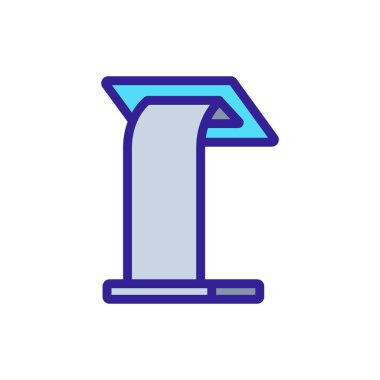 Yuvarlak destek ikon vektörlü tribün. Yuvarlak destek işaretli tribün. renk sembolü çizimi