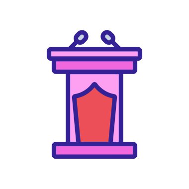 Süslü hoparlör ikon vektörü. Süslü hoparlör işareti. renk sembolü çizimi