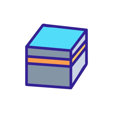 Kübik taş ikon vektörünün üst görünümü. Kübik taş tabelasının en üst görüntüsü. renk sembolü çizimi