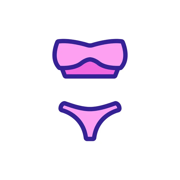 Costume Bagno Separato Bikini Top Icon Vector Costume Bagno Separato — Vettoriale Stock