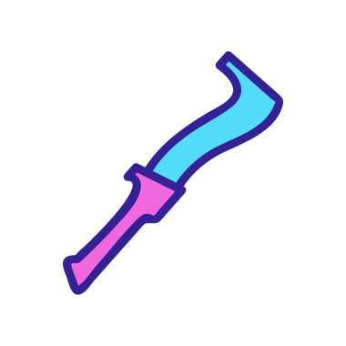 Bahçe bıçağı ve kanca ikon vektörü. Bahçe bıçağı ve kanca işareti. renk sembolü çizimi