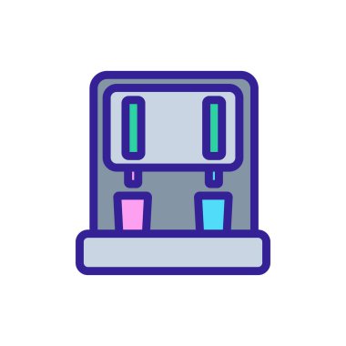 iki cam su dağıtıcı ikon vektörü. iki cam su dağıtıcı işareti. renk sembolü çizimi