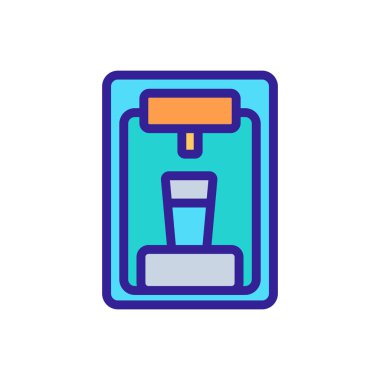 Su soğutucu ön görünüm ikon vektörü. Su soğutucu işaret levhası. renk sembolü çizimi