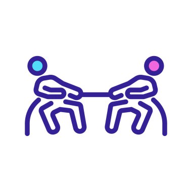 Savaş çekişmesi ikon vektörü. Halat çekme yarışması işareti. renk sembolü çizimi