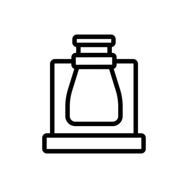 Çiçek vazosu ikonu taşıyıcısı. Çiçekli vazo tabelası. izole edilmiş sınır sembolü çizimi