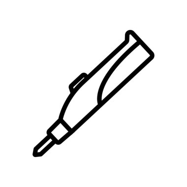 Batarya lehimleme demir ikon vektörü. Pil lehim işareti. izole edilmiş sınır sembolü çizimi