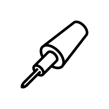 Isıtıcı, demir ön görüş simgesi vektörünü lehimliyor. Isıtıcı, demir önden görüş işareti yapıyor. izole edilmiş sınır sembolü çizimi