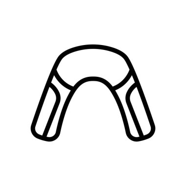 Boyun hortumlu masaj yastığı ikon vektörü. Boyun başlığı işaretli masaj yastığı. izole edilmiş sınır sembolü çizimi