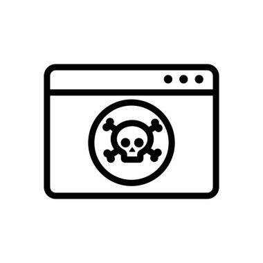 Bilgi dizini hackleme simgesi vektörü hackleniyor. Bilgisayar korsanlarının imzası hackleniyor. izole edilmiş sınır sembolü çizimi