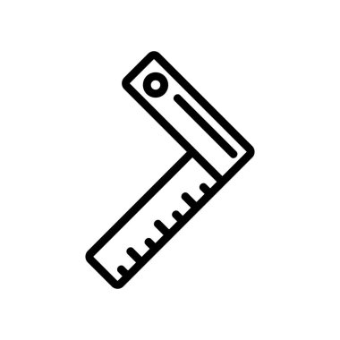 Cetvel simgesi vektörü katlanıyor. Cetvel katlama işareti. izole edilmiş sınır sembolü çizimi