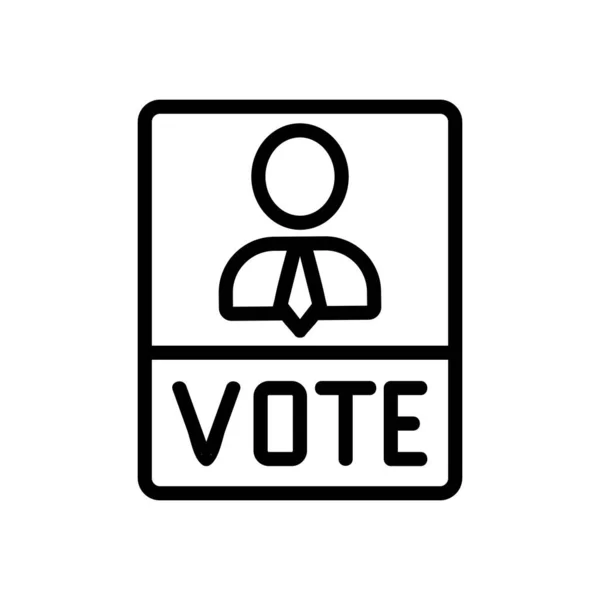 Politisk Omröstning Häfte Ikon Vektor Politiskt Röstningshäfte Isolerad Kontur Symbol — Stock vektor