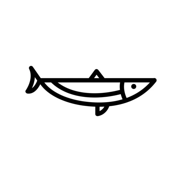 Poisson Hareng Icône Vecteur Signe Poisson Hareng Illustration Symbole Contour — Image vectorielle