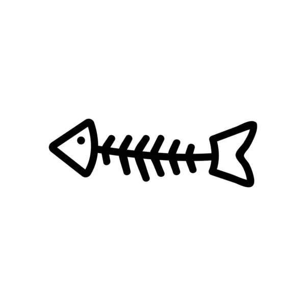 魚の骨格アイコンベクター 魚の骨格のサイン 孤立した輪郭記号図 — ストックベクタ