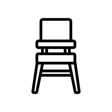 Simge vektörünü beslemek için trafo koltuğu. Trafo koltuğu beslenme işareti için. izole edilmiş sınır sembolü çizimi