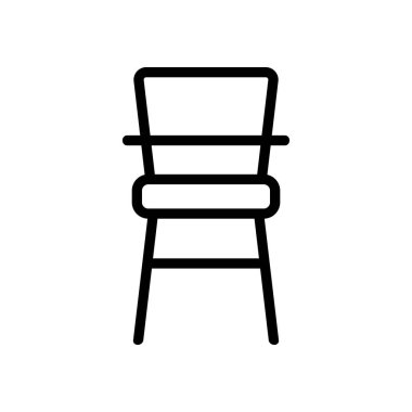 İkon vektörünü beslemek için klasik ahşap sandalye. Beslenme işareti için klasik tahta sandalye. izole edilmiş sınır sembolü çizimi