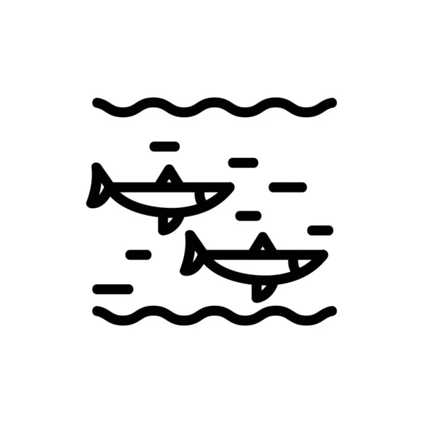 Śledź Wektorze Ikony Morskiej Śledź Znaku Morskim Odizolowany Symbol Konturu — Wektor stockowy