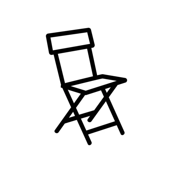 折叠折叠椅背面图标向量 折叠式折叠椅 背面有标志 孤立等高线符号图解 — 图库矢量图片