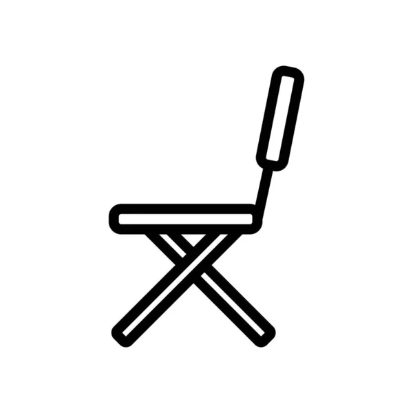 Вектор Значка Кресла Складной Знак Кресла Иллюстрация Изолированного Контура — стоковый вектор