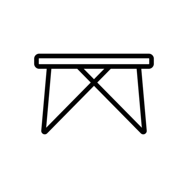 可折叠桌子的便携式烧烤图标矢量 可折叠餐桌 用于便携烧烤标志 孤立等高线符号图解 — 图库矢量图片