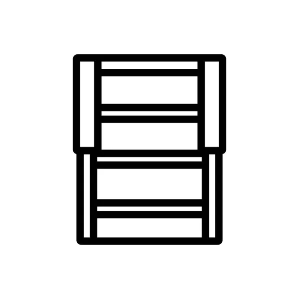 Αναδιπλούμενη Ξύλινη Σκάλα Διάνυσμα Εικονίδιο Αναδιπλούμενη Ξύλινη Σκάλα Απομονωμένη Απεικόνιση — Διανυσματικό Αρχείο