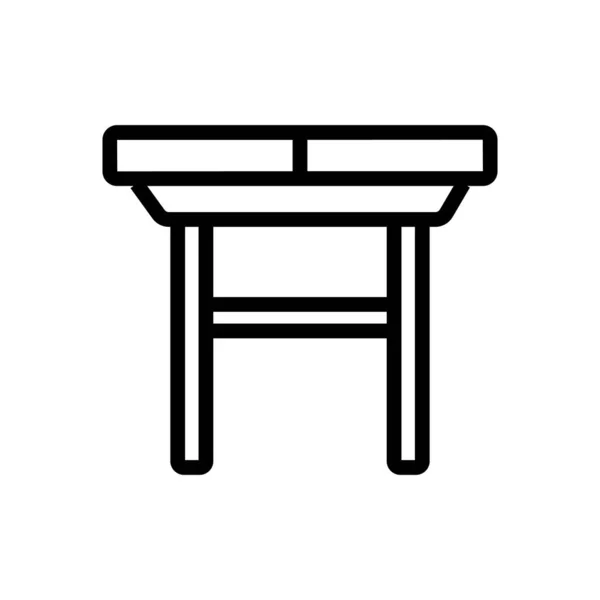 Dřevěný Vektor Sklopného Stolu Dřevěný Skládací Stůl Izolovaný Symbol Obrysu — Stockový vektor
