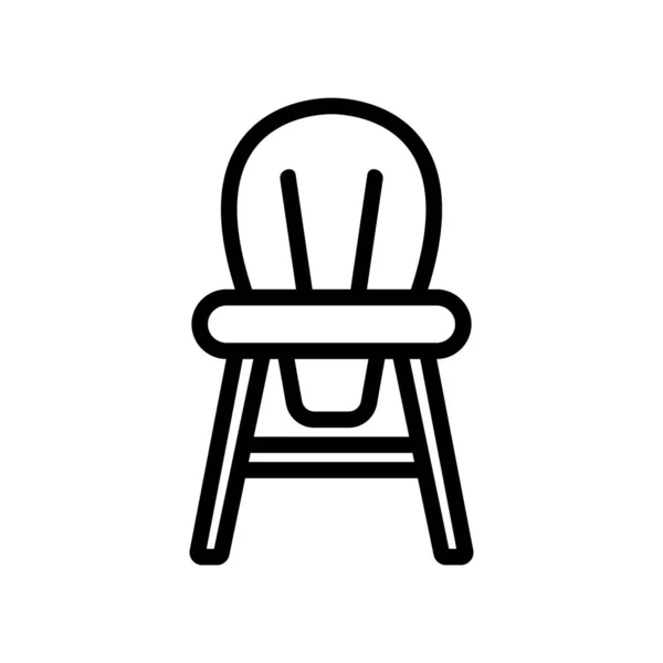 Chaise Enfant Bois Avec Vecteur Icône Dos Rond Chaise Enfant — Image vectorielle