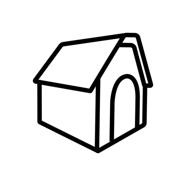 Kényelmes Puha Kutyaház Tetőikonvektorral Kényelmes Puha Kutyaház Tetőtáblával Izolált Kontúr — Stock Vector