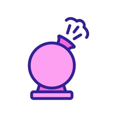 Buhar hava temizleyici yan görünüm ikonu vektörü. Buhar temizleyicisi yan görüş tabelası. renk sembolü çizimi