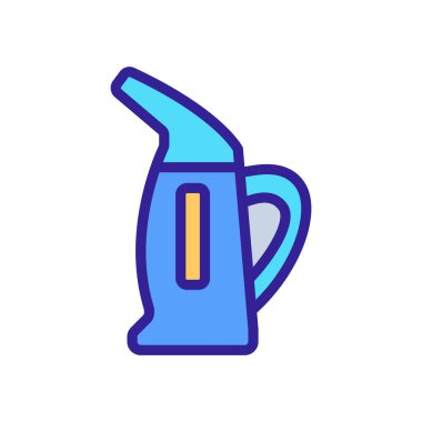 Dikey ütü ikonu vektörü için buhar demiri. Dikey ütü işareti için buhar ütüsü. renk sembolü çizimi