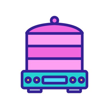 Mutfak ikonu vektörü için çok fonksiyonlu buharlı gemi. Mutfak işareti için çok fonksiyonlu buharlı gemi. renk sembolü çizimi