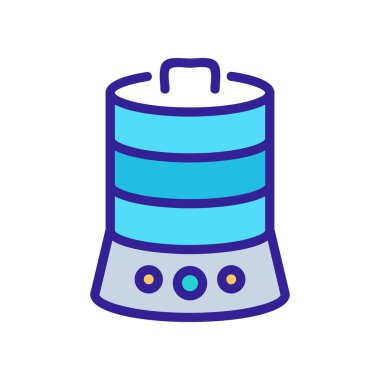 Mutfak çok katmanlı çift katmanlı kazan simgesi vektör taslağı çizimi