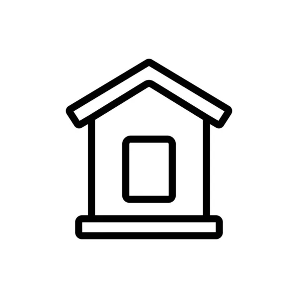 Psí Dům Dřevěnou Střechou Ikony Vektor Psí Bouda Dřevěnou Střechou — Stockový vektor