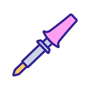 Kullanıcı simgesi vektörüyle lehimleme demiri. Rahat saplı lehimleme demiri. renk sembolü çizimi