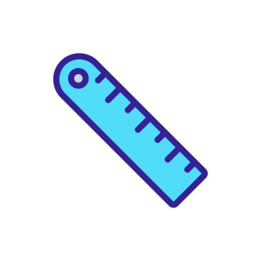 Yuvarlak uçlu ikon vektörlü cetvel. Yuvarlak uçlu cetvel. renk sembolü çizimi