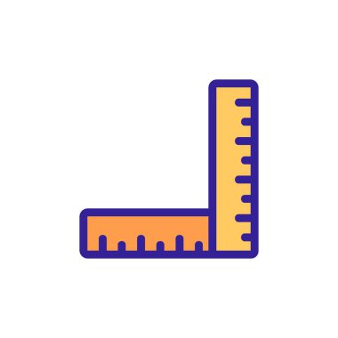 İki cetvel dik açı ikon vektörü yapıyor. İki cetvel dik açı işareti yapıyor. renk sembolü çizimi