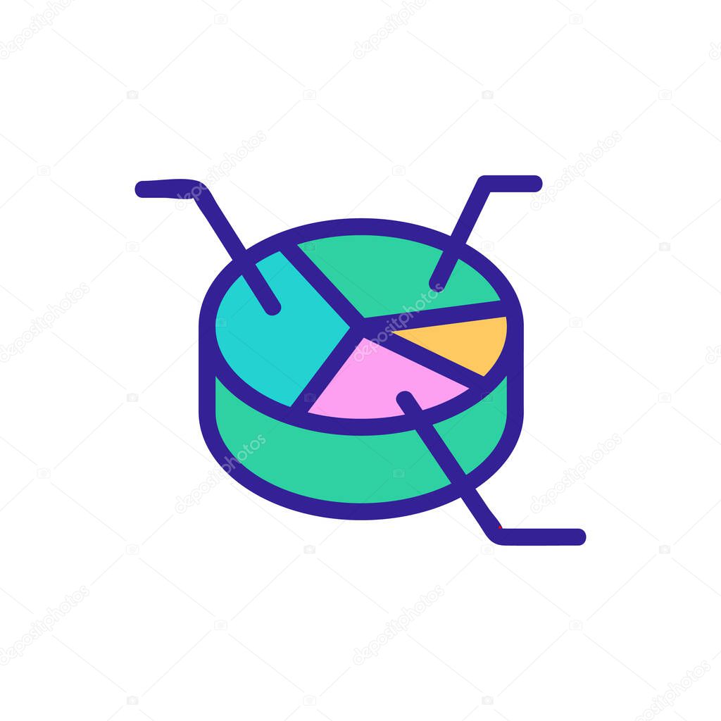 parsing analysis pie chart icon vector. parsing analysis pie chart sign. color symbol illustration
