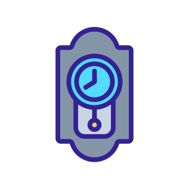 Sarkaç ikon vektörlü duvar saati cihazı. Sarkaç işaretli duvar saati cihazı. renk sembolü çizimi