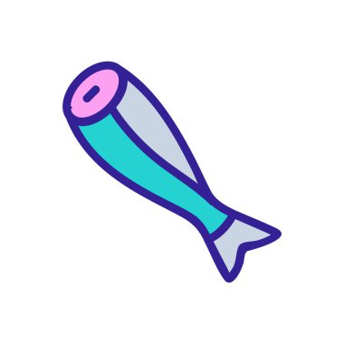 Kafasız balık ikonu vektörü. Kafasız balık burcu. renk sembolü çizimi