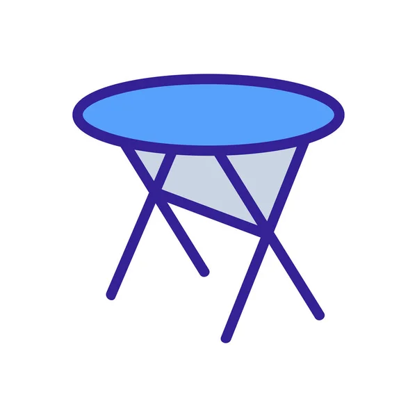 Vecteur Icône Table Ronde Jambes Croisées Panneau Table Ronde Jambes — Image vectorielle