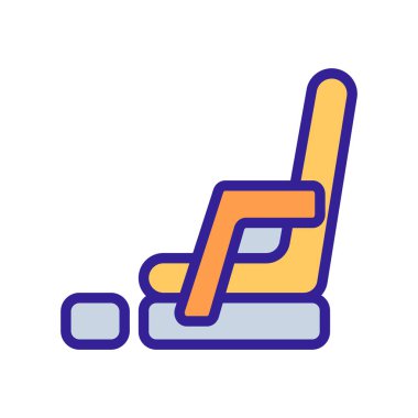 Ayaklarında ikon vektörü olan lüks şezlong koltuğu. Ayaklarında tabela olan lüks bir şezlong. renk sembolü çizimi