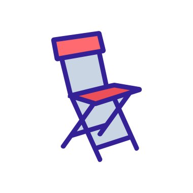 Sırt ikon vektörlü katlanabilir sandalye. Sırtında tabela olan katlanabilir sandalye. renk sembolü çizimi