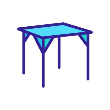 Ahşap bahçe desteği masa ikonu vektörü. Tahta bahçe destek tabelaları. renk sembolü çizimi