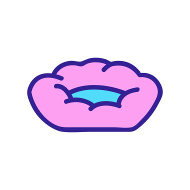 yumuşak köpek koltuğu ikon vektörü. Yumuşak köpek koltuğu tabelası. renk sembolü çizimi