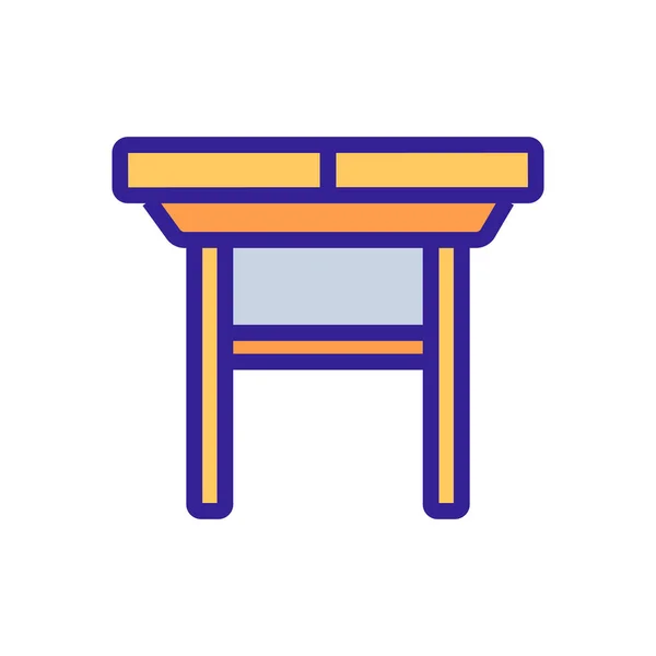 Összehajtható Asztal Ikon Vektor Összecsukható Asztal Tábla Színes Szimbólum Illusztráció — Stock Vector