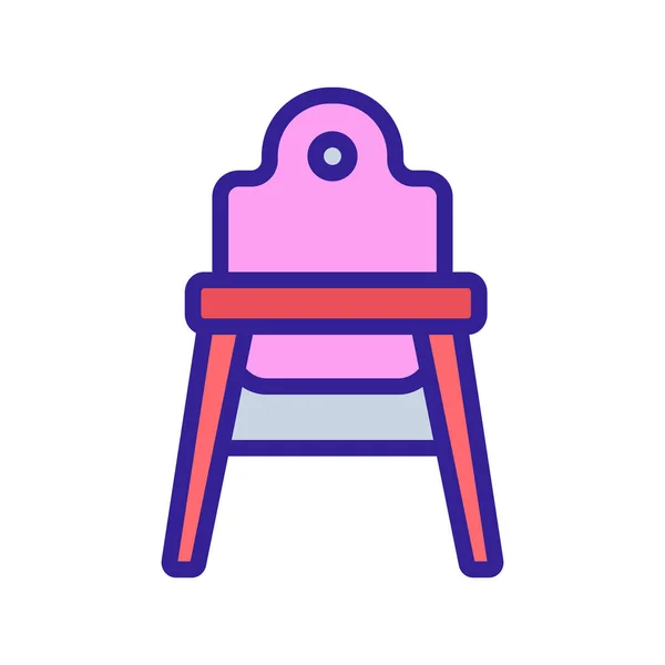 Απλό Πλαστικό Μωρό Καρέκλα Διάνυσμα Εικονίδιο Απλό Πλαστικό Σημάδι Καρέκλας — Διανυσματικό Αρχείο