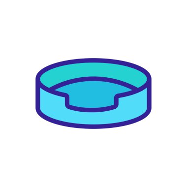 Yuvarlak köpek yatağı ikon vektörünü aç. Yuvarlak köpek yatağı tabelası aç. renk sembolü çizimi