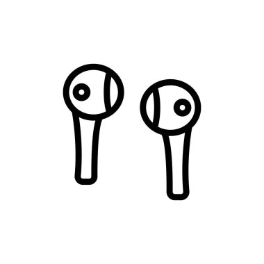 Gömülü kablosuz hava podları ikon vektörü. Gömülü kablosuz hava araçları işareti. izole edilmiş sınır sembolü çizimi