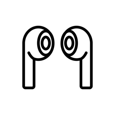 Kulaklık ikon vektöründe düzenli olarak. Kulaklık işaretinde düzenli olarak. izole edilmiş sınır sembolü çizimi